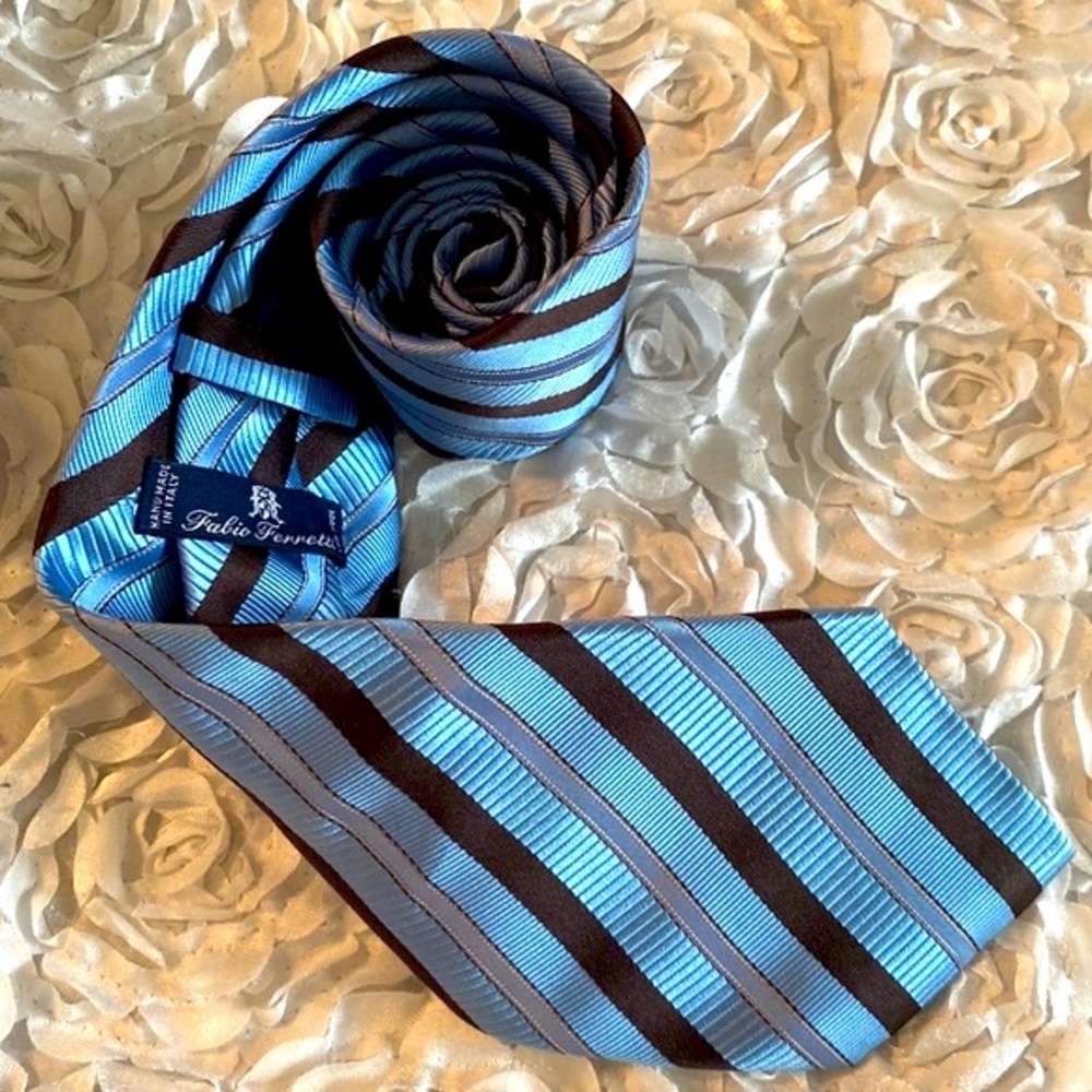 New‎ Fabio Ferretti mens striped silk tie